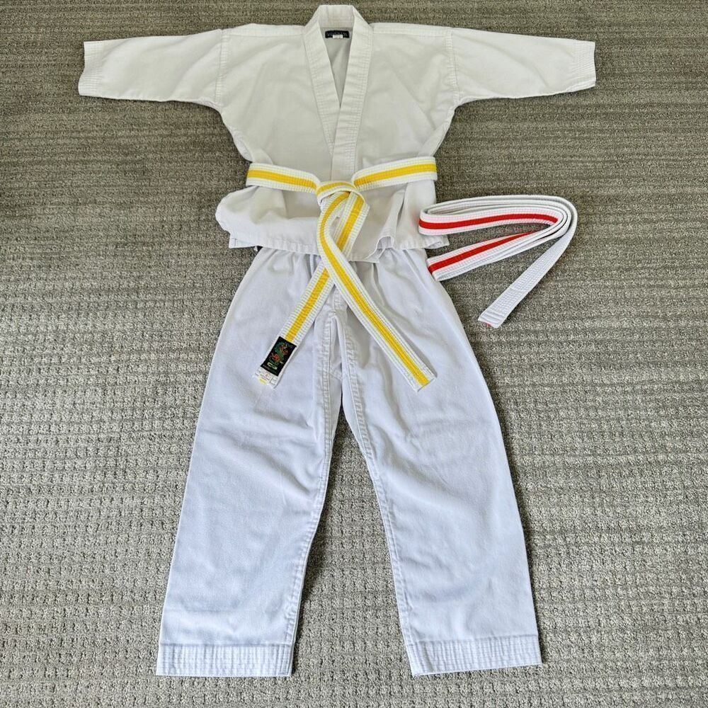 Oriental Gateway Youth Unisex White Martial Arts Uniforms Belt Pants Top Set 5/6